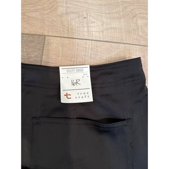 True Craft Womens Black Utility Jogger Pants 16R With Pockets & Drawstring Hem N - Picture 6 of 7